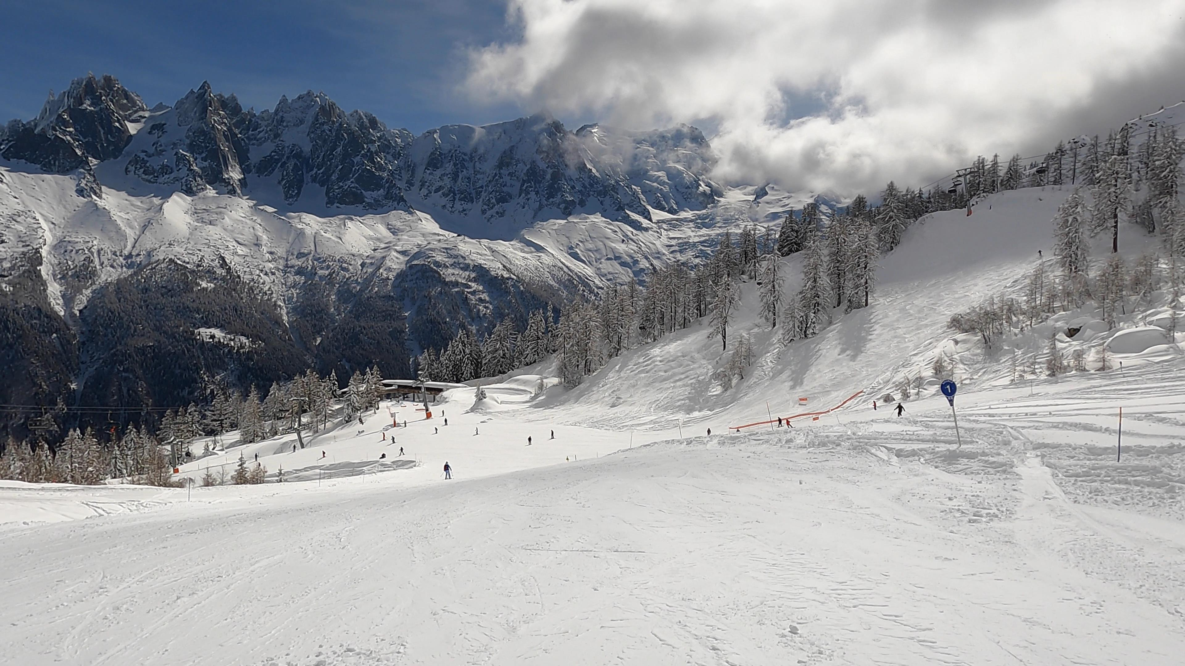 Ski trail at Brévent in Chamonix