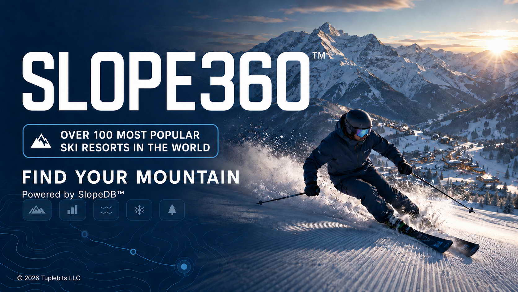 Slope360 ski resort explorer covering over 100 popular ski resorts worldwide